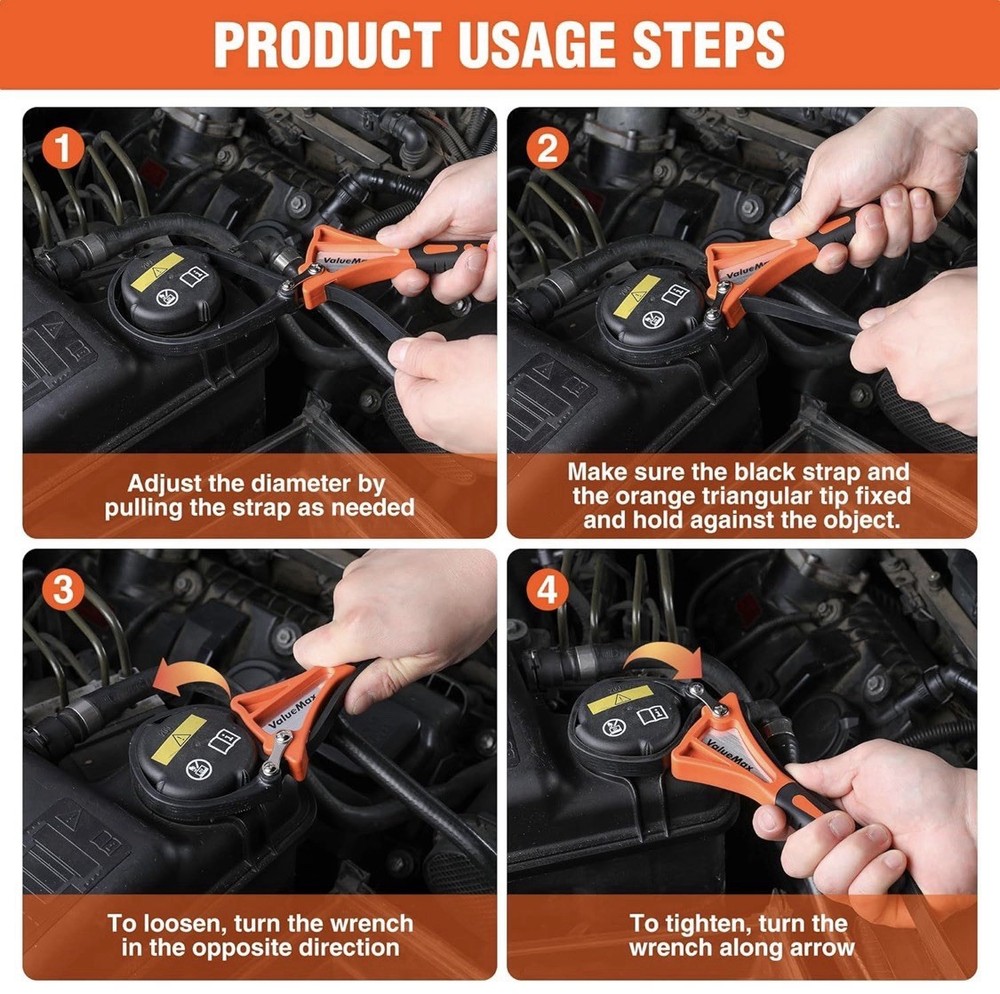 ValueMax 2-piece Strap Wrench Set Adjustable Wrench with Max Diameter 4"&6"