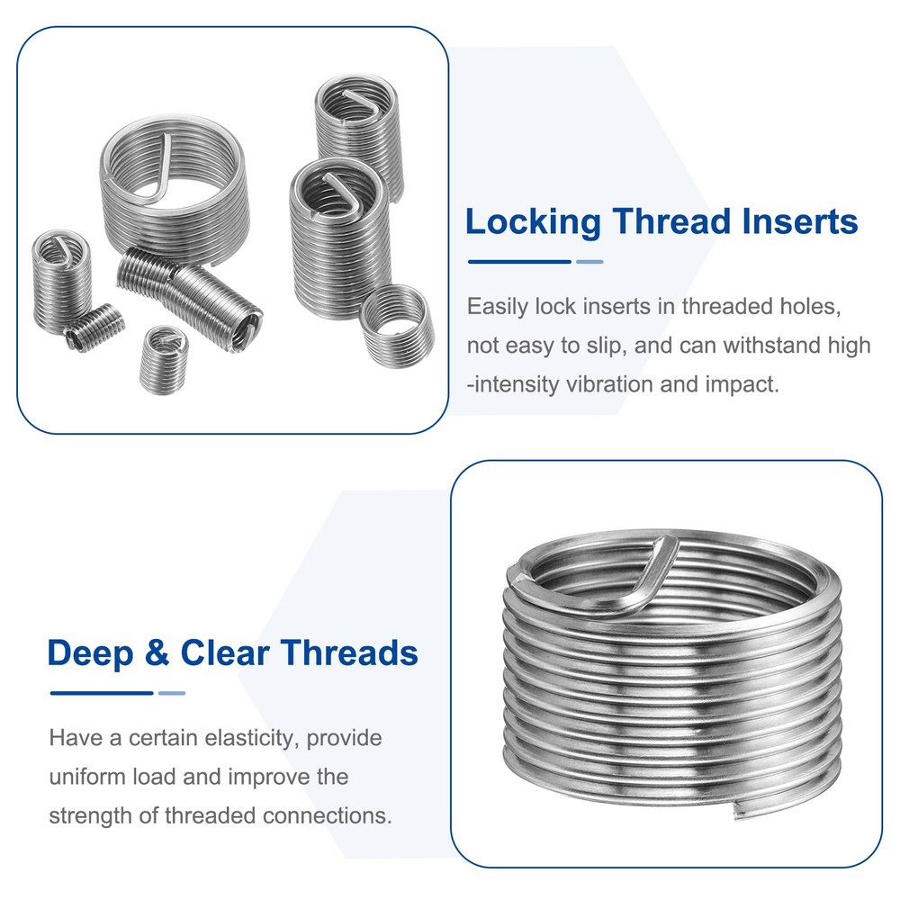 10pcs Wire Thread Inserts M18 x 1.5 1D Helical Threaded Sleeve