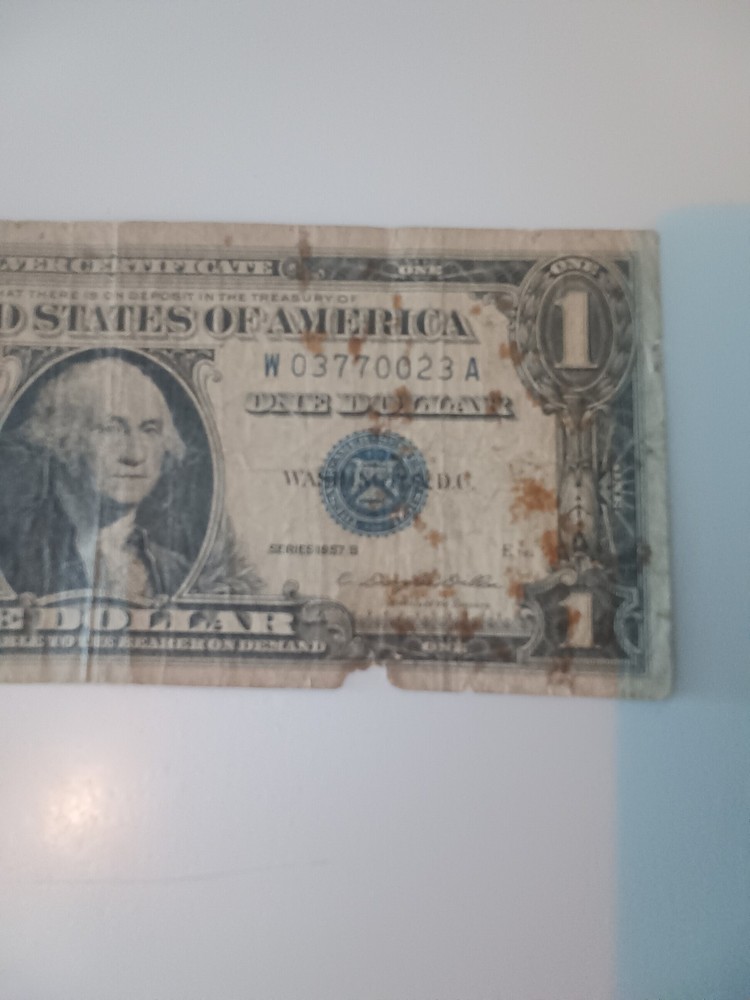 1957 B 1 dollar silver certificate