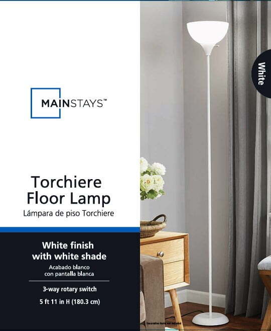 71" White Floor Lamp, Modern Design