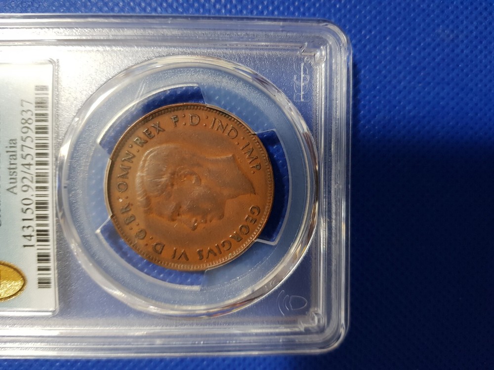 1946 (m) AUSTRALIAN PENNY CLEANED PCGS EF DETAILS