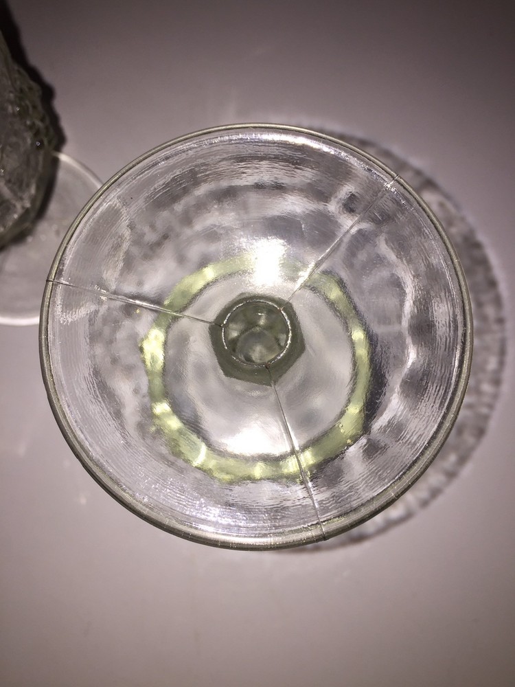 2 Crystal Paneled Grape Goblets