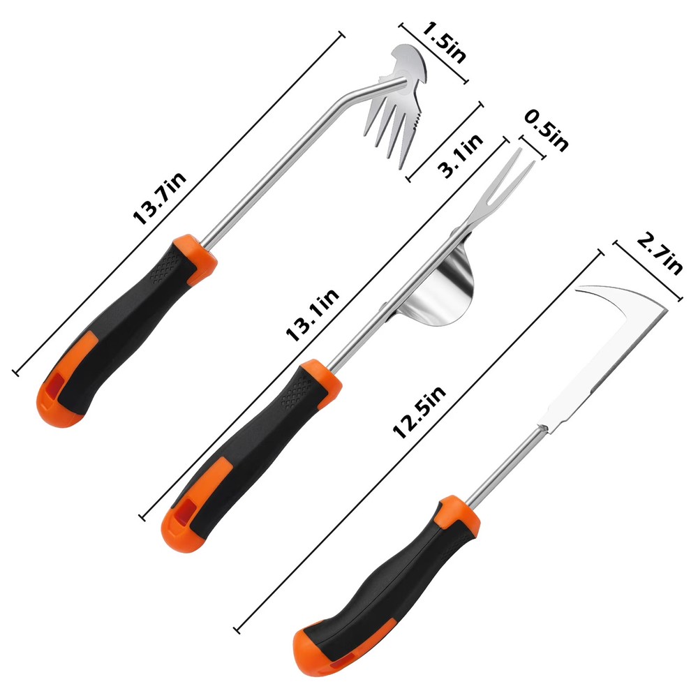 urorentea 3 Pack Weed Puller Hand Weeder Tool 4 Teeth Crack Garden Tool