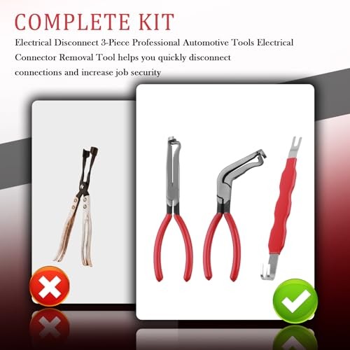 Red 3-Pack Car Disconnect Pliers - Sturdy Electrical Connector