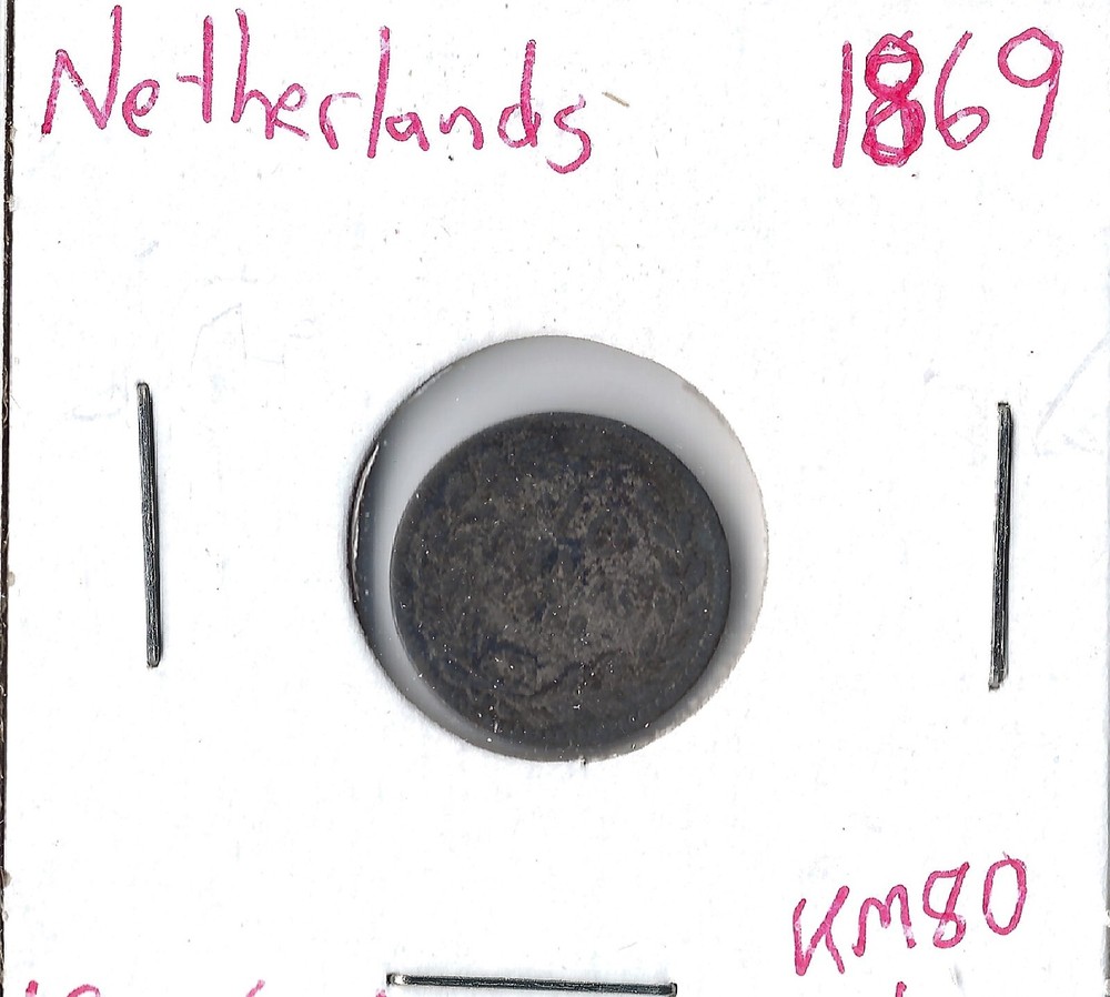 Coin Netherlands 10 Cents 1869 KM80, silver