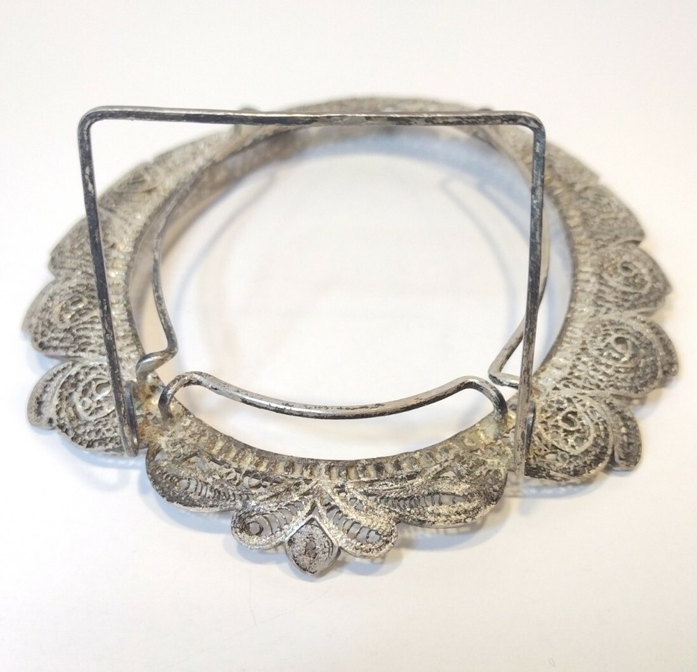 Filigree Wire Frame European Style Openwork Picture Frame Oval 3.5x2.75"