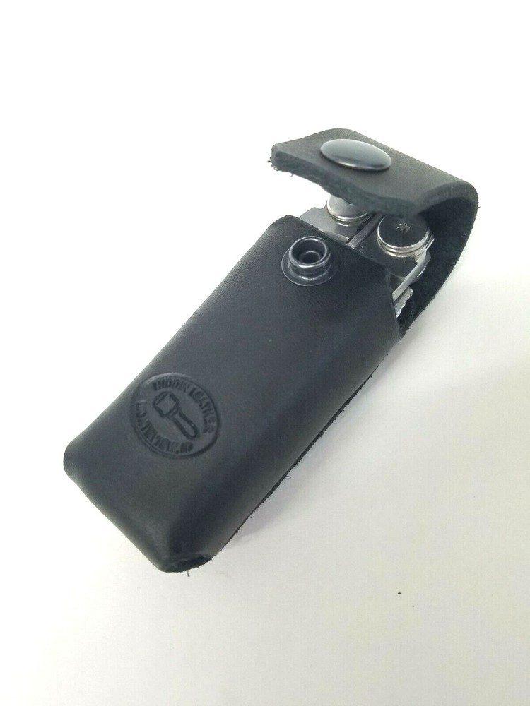 BLACK Leather Sheath for Leatherman WAVE Riveted Design. Hiddin Leather. U.S.A.