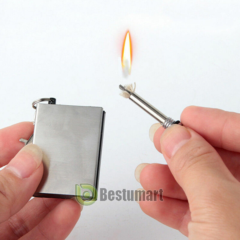 5Pcs Permanent Match Keychain Emergency Lighter Survival Tool Waterproof