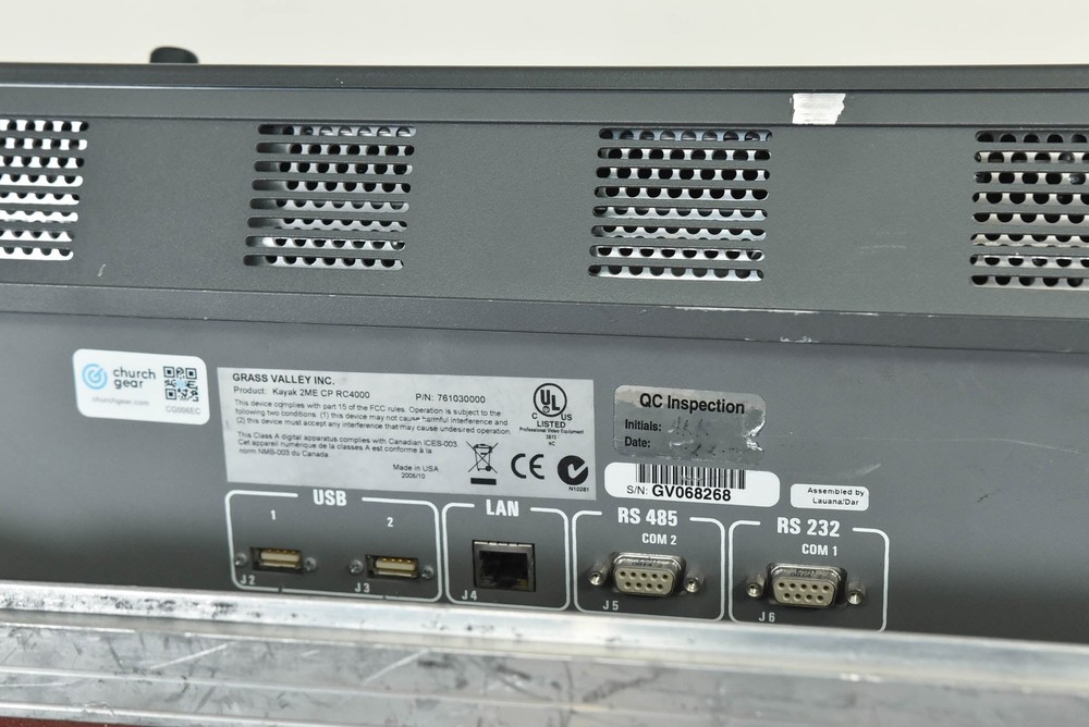 Grass Valley Kayak 2ME CP RC400 Control Panel with Case CG006EC