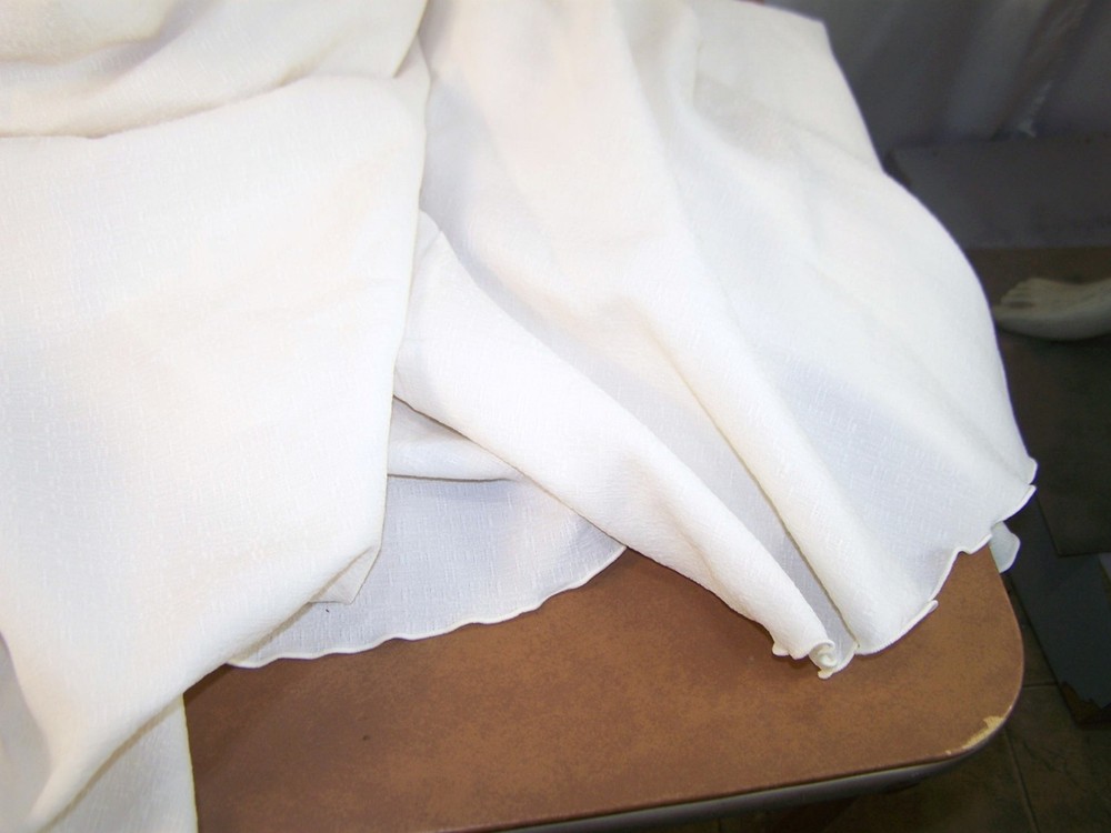 Ivory Round Tablecloth Table Cover Textured 88x88
