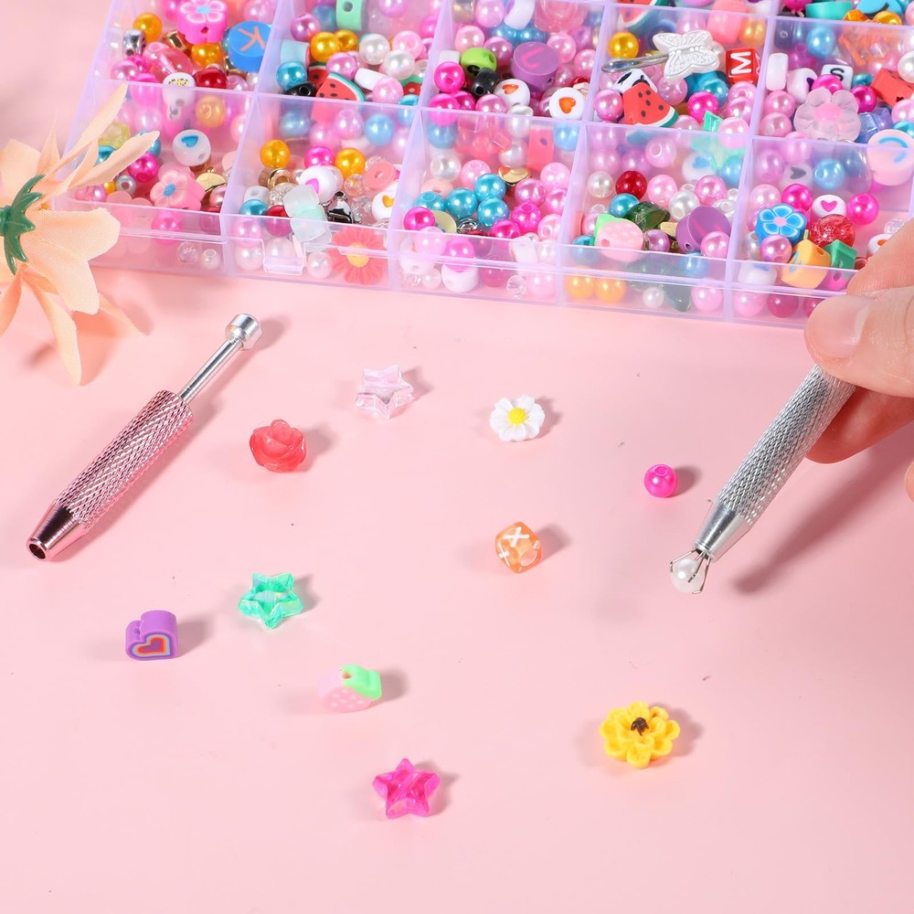 cobee 2 Pcs Piercing Ball Grabber Tool, Changing Tools Silver+Pink