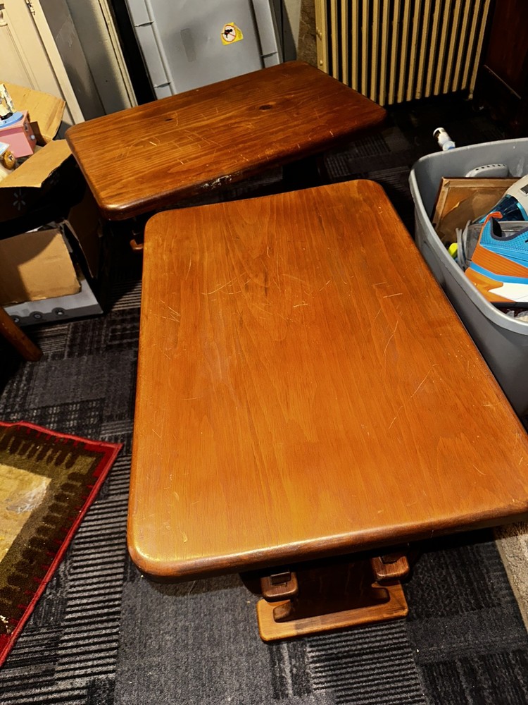 Library Tables / End Tables with Bottom Shelf. Solid Wood