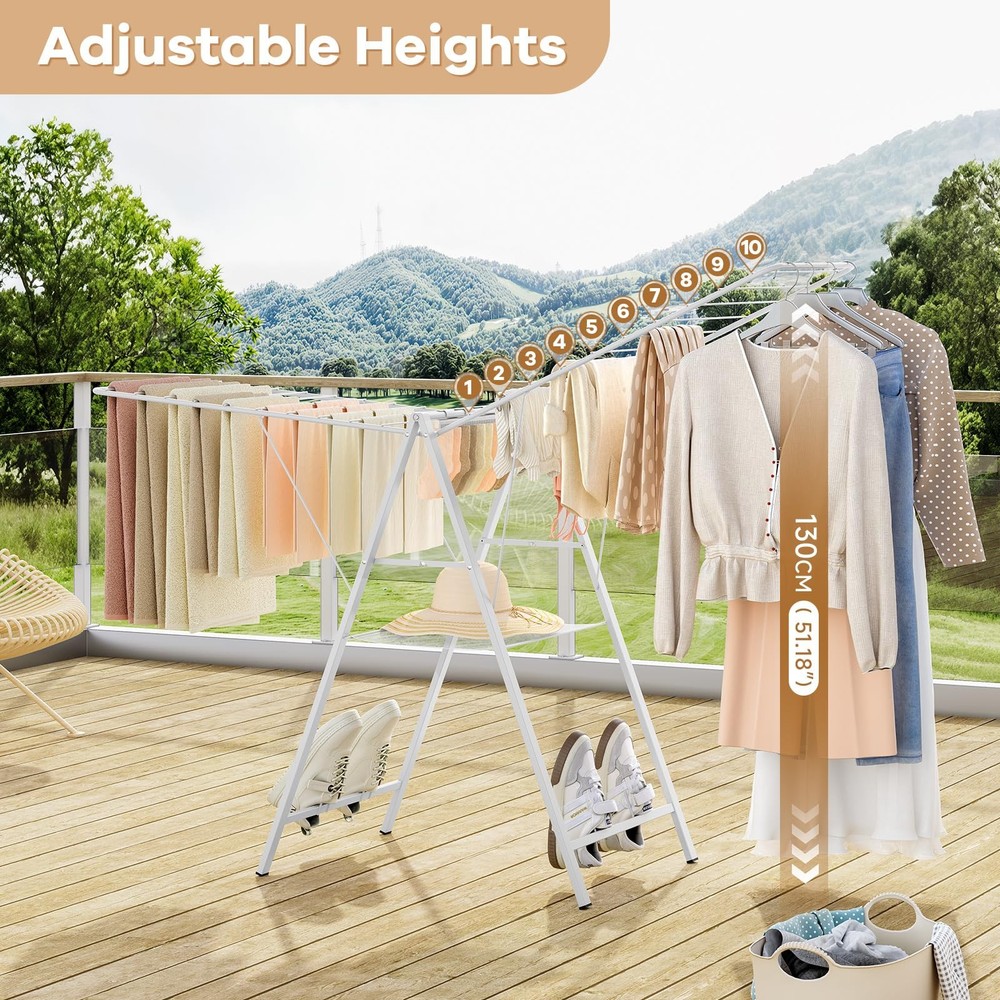 Drying Rack Clothing, Clothes Drying Rack Foldable, Metal Laundry Drying Rack...