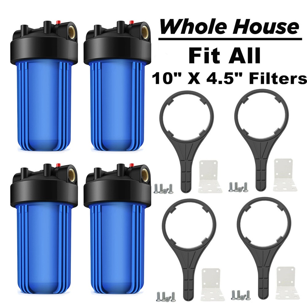 Big Blue Whole House Water Filter Housing For 10" x 4.5" RO Cartridge Filtration