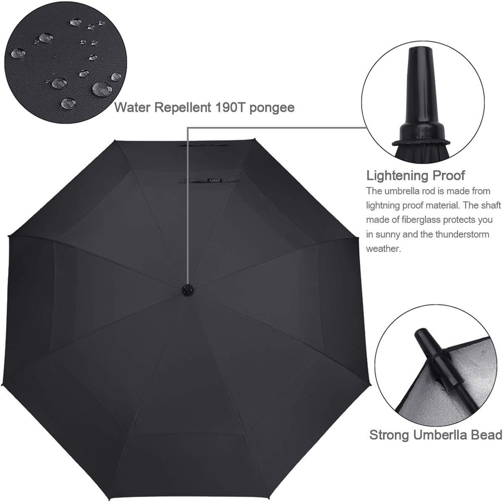 54/62/68 Inch Extra Large Windproof Golf Umbrella UV Protection Automatic Open D