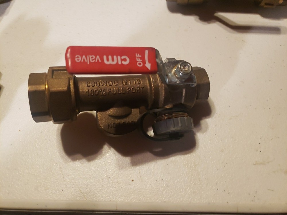 Cim 3/4" brass tankless water heater isolation valve Made In Italy