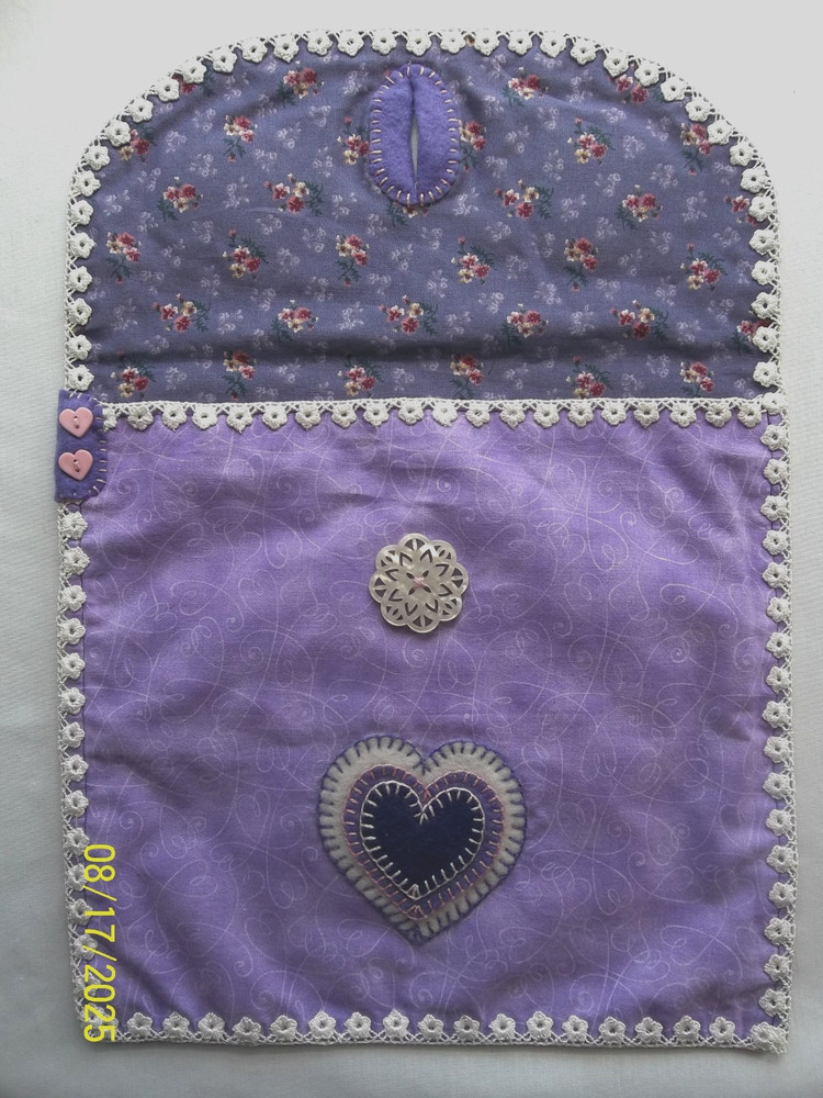Handmade Fabric Applique Project Bag for Needlework/Crafts - Lined