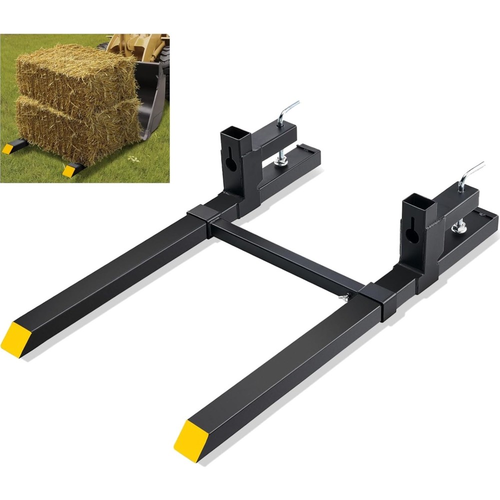 Versatile 2000 Lbs Pallet Forks with Stabilizer Bar for Safe Heavy Lifting