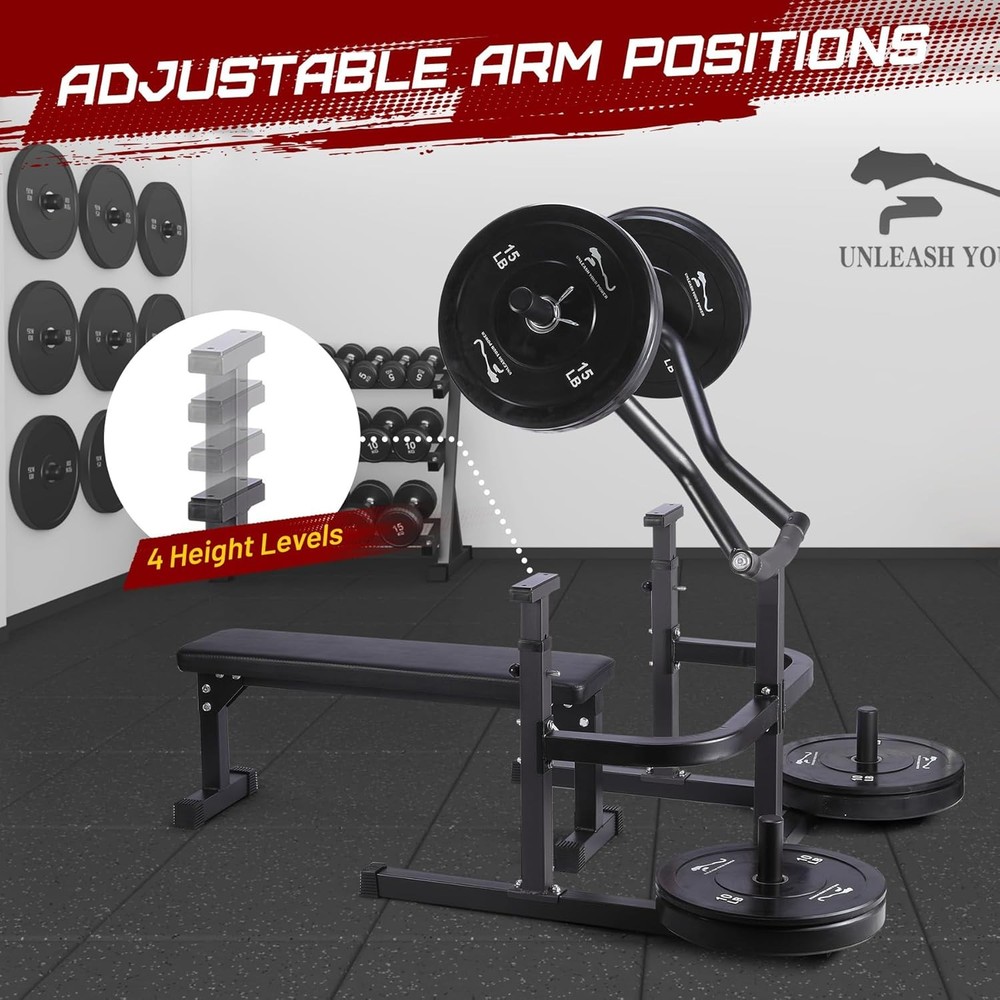 Chest Press Machine with Adjustable Flat Bench,Versatile Bench Press Rack