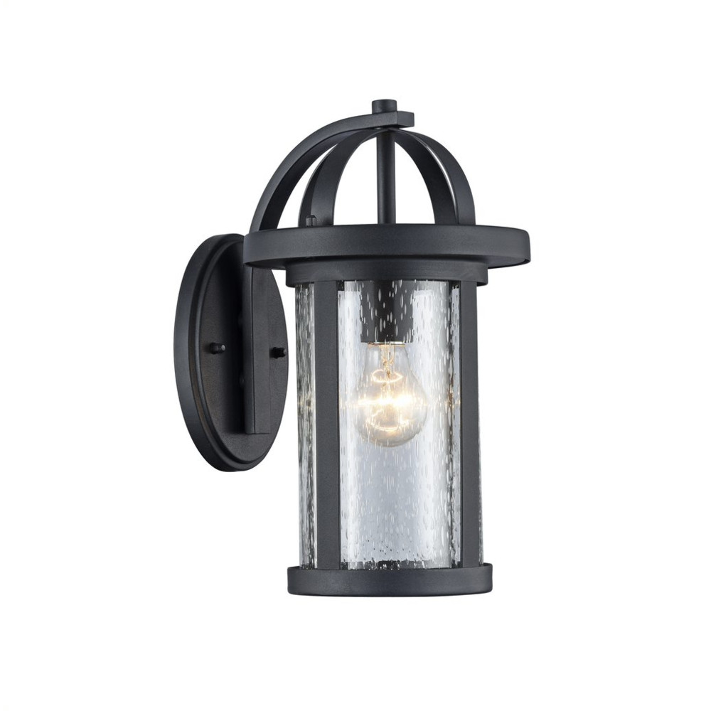 ANGELO Transitional 1 Light Black Outdoor Wall Sconce 14" Height
