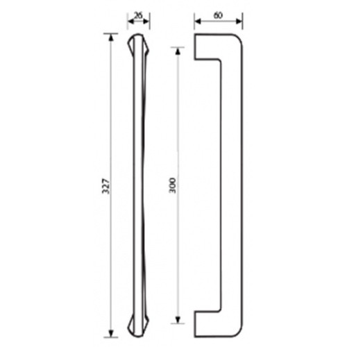Valli & Valli K1226 Single Pull Handle- Polished Chrome, 13" OD 12" CTC.