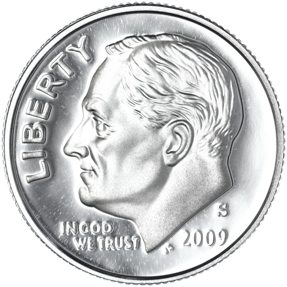 2009 S Roosevelt Dime Gem DCam Proof CN-Clad