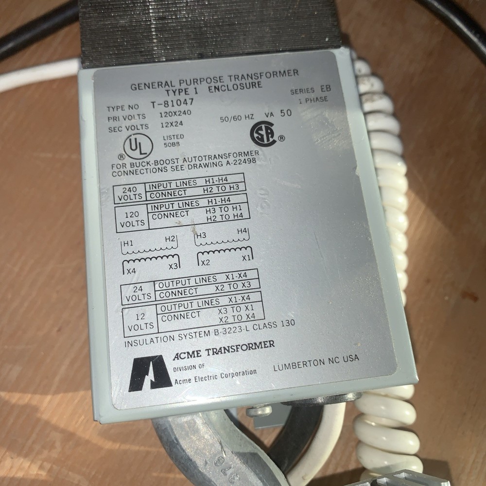 ACME TRANSFORMER T-1-81047 GENERAL PURPOSE TRANSFORMER