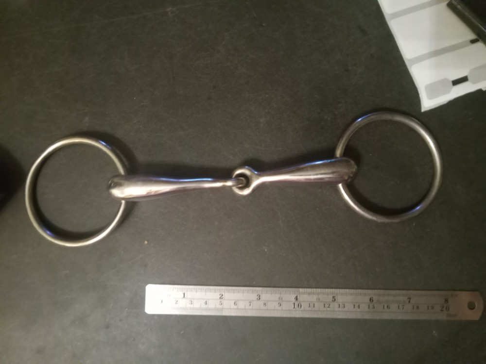 Used Hollow mouth snaffle bit 5 1/4 in