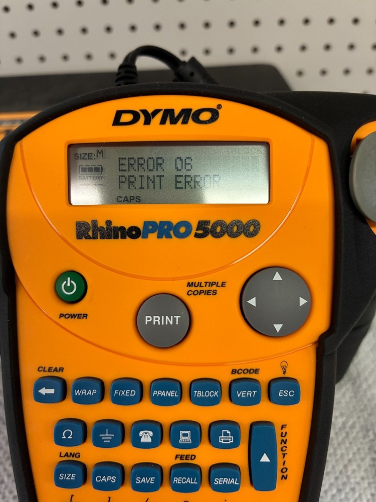 Dymo Rhino Pro 5000 Industrial Label Maker - Shows Error Code - Parts Only READ