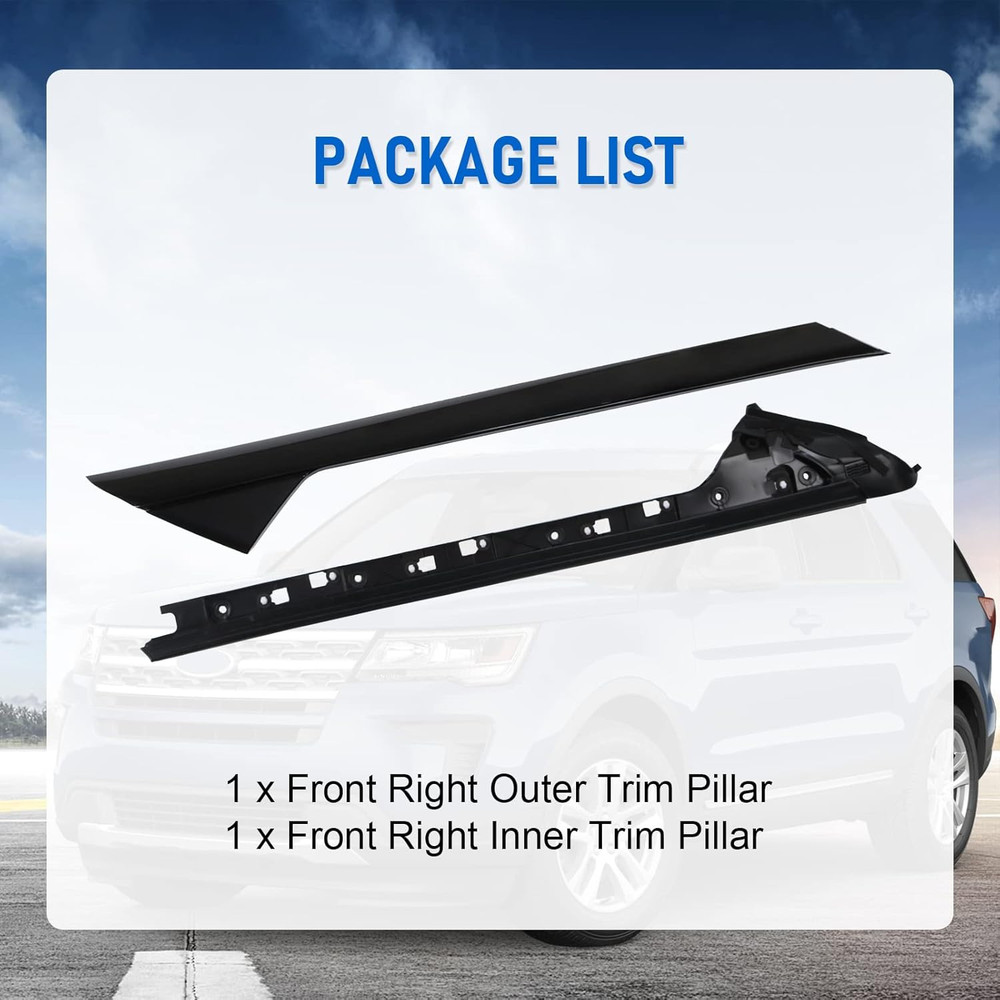 A-Pillar Front Molding Windshield Trim Left Outer & Inner Replacement for 2011-2