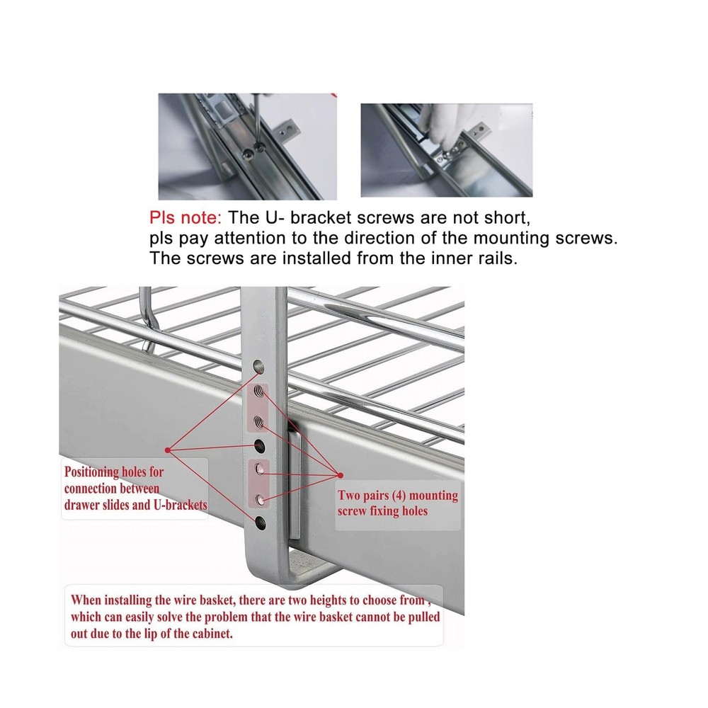 DINDON Pull Out Cabinet Organizer (14" W X 21" D), Cabinet Pull Out Shelves, ...