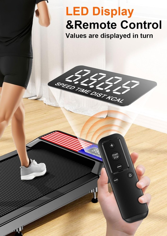 Under Desk Walking Treadmill, 2.5HP, 270Lbs Capacity, APP & Remote Control