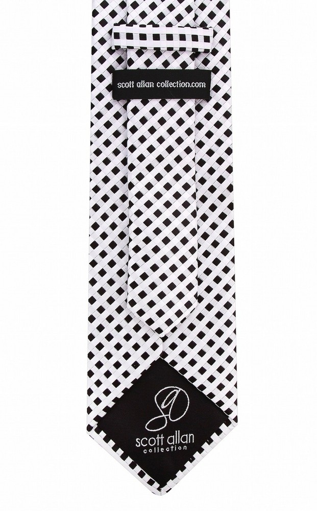 Scott Allan Men's Black & White Checkered Necktie