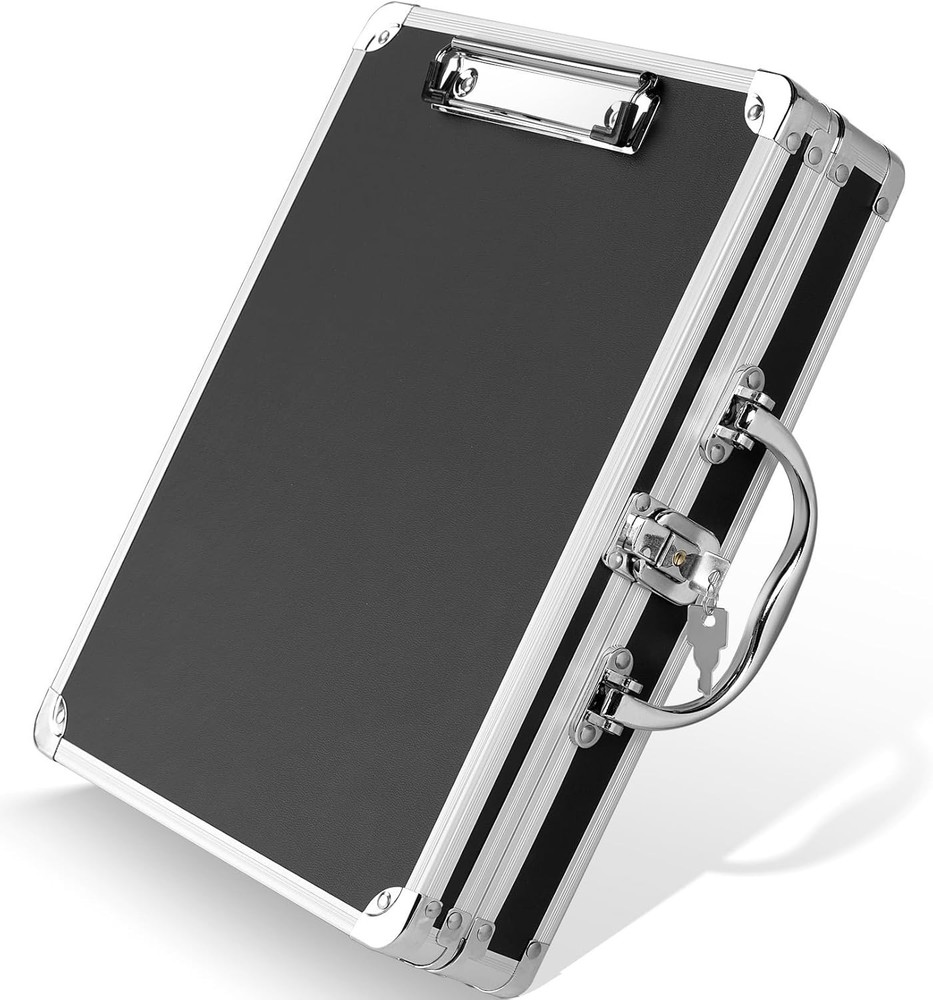 Locking Clipboard Storage Box with Ergonomic Handle - Protect Documents Safely