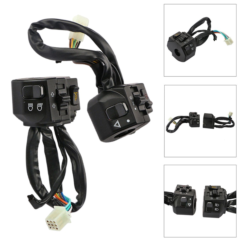 2x Motorcycle 7/8" Handlebar Horn Turn Signal Headlight Electrical Start Switch
