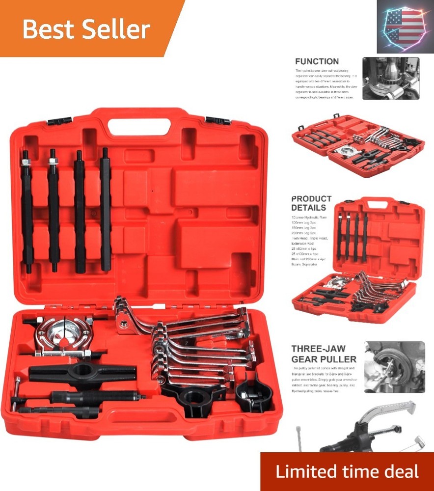 10 Ton Hydraulic Gear Jaw Pulling Bearing Separator Puller Set Kit
