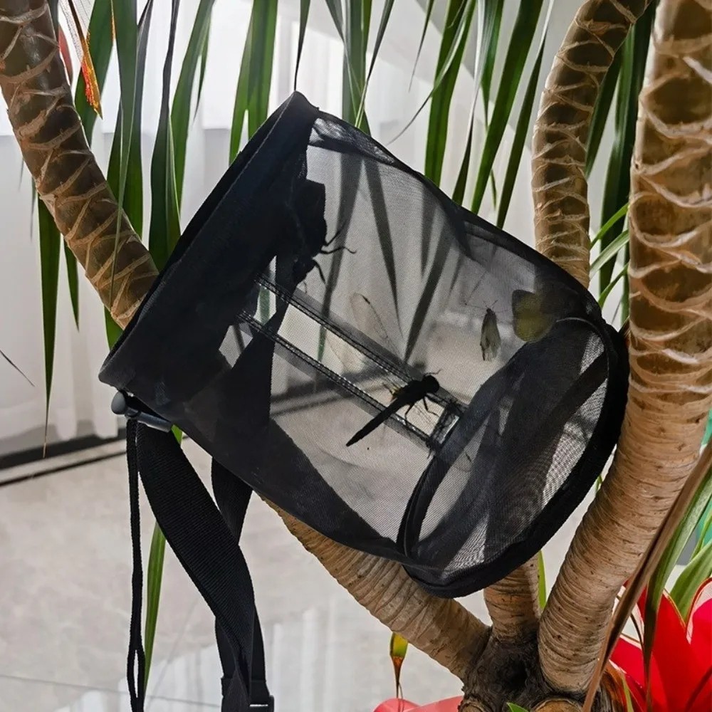 Folding Butterfly Cage Mesh Insect Habitat Bug Enclosure Shoulder Strap.