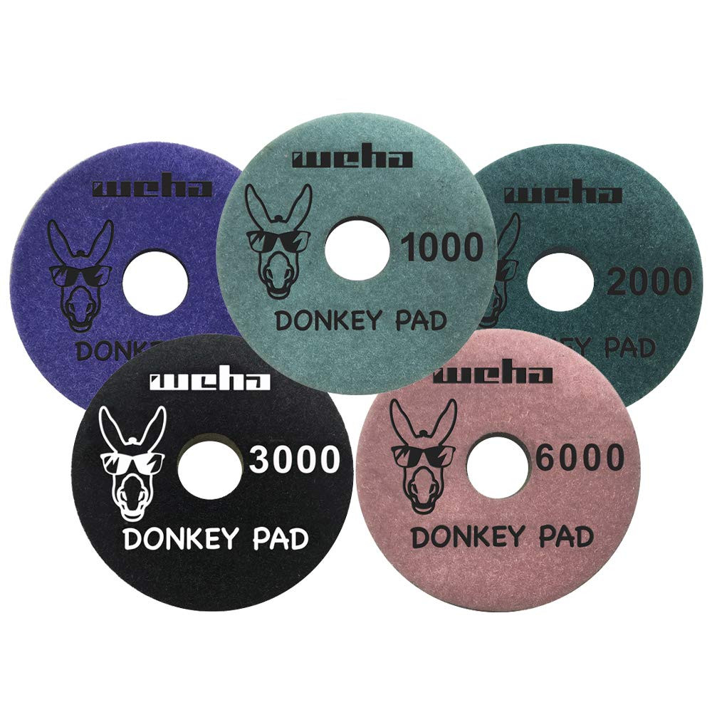 4 Inch Donkey Quartz Face Polish Surface Polishing Pad - Full Set