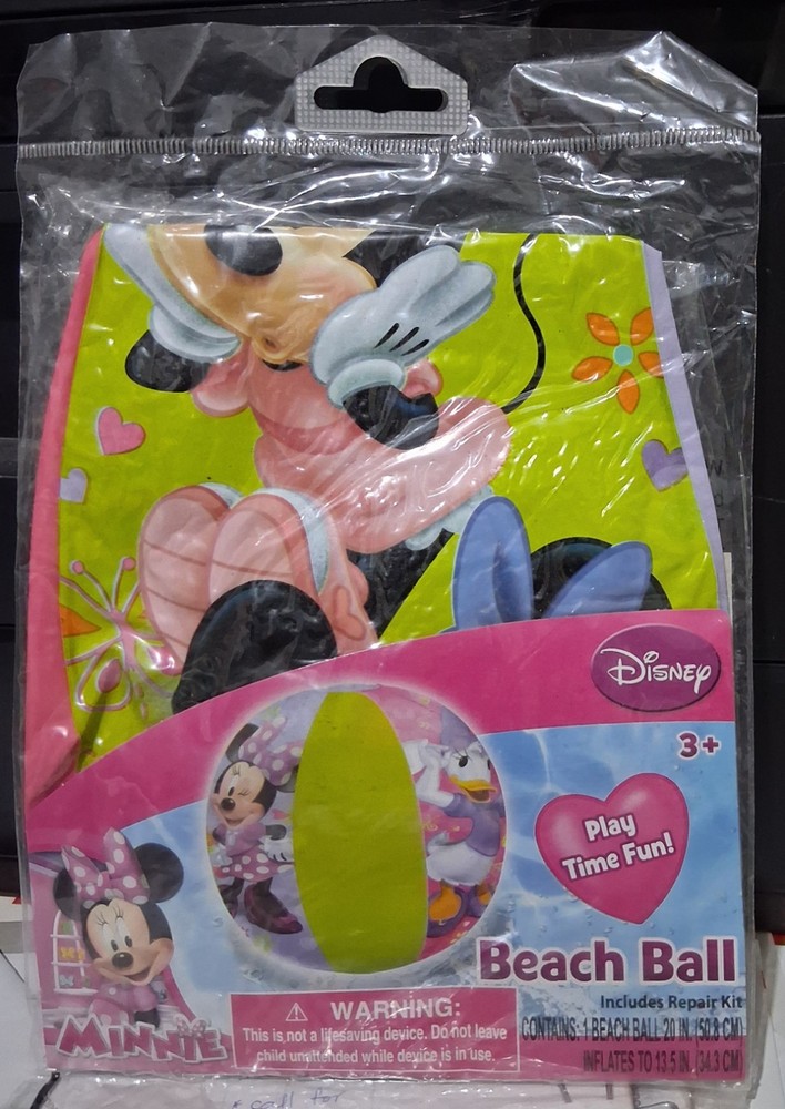 Disney Minnie Mouse Inflatable Beach Ball 20", Age 3+ (#EB6)