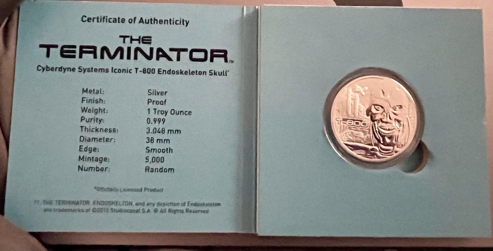 Terminator T-800 1oz Silver Coin