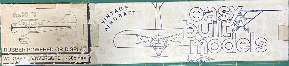 Vtg. Easy Built Models Waco C Kit FF-41 12" Wing Span Peanut Scale