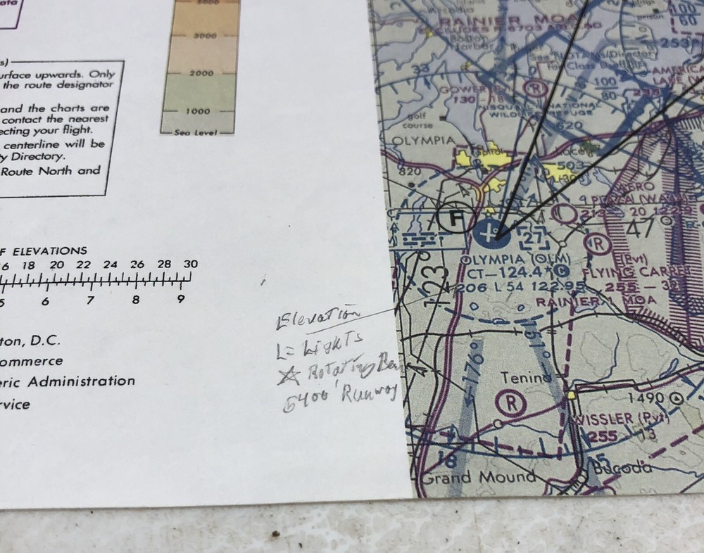 1994 NOAA SEATTLE Sectional Aeronautical Chart - 46th Edition