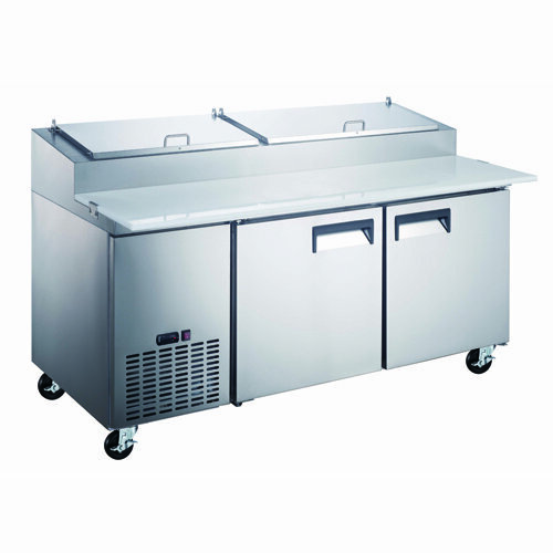 Adcraft GRPZ-2D 71" Two Section Refrigerated Pizza Prep Table, 17 cu. ft.