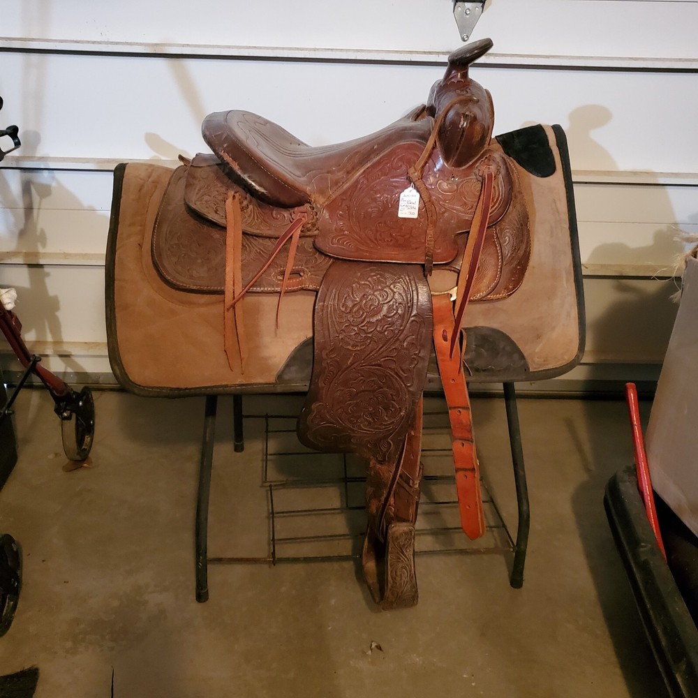 TOOLED WESTERN SADDLE, QUALITY MADE, 14", QH BARS