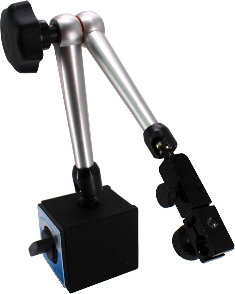 Indicator Holder Adjustable Magnetic Base Clamping Hole 8mm Max Pull 132lbs/60kg