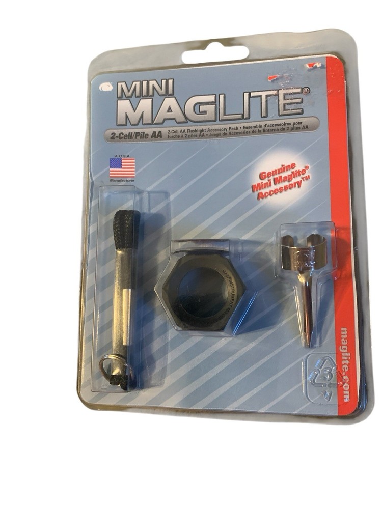 Maglite Mini 2 Cell/Pile AA Flashlight Accessory Pack AM2A016 Clip Cord Attach