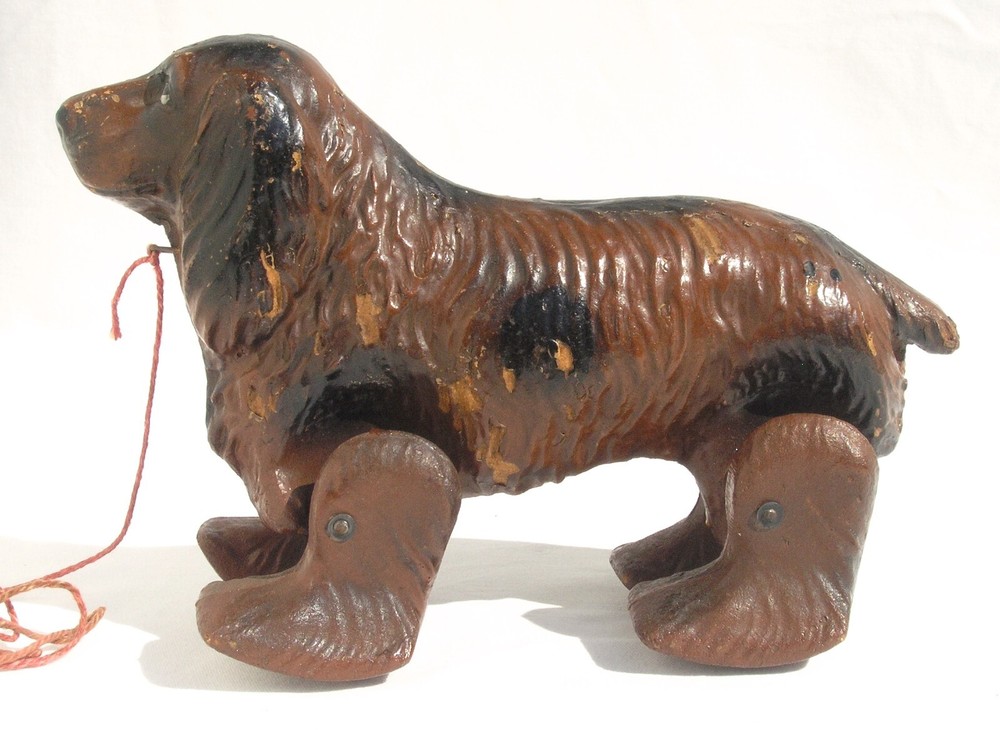 Vintage Noma Brown Dog Pull Toy Composite Material