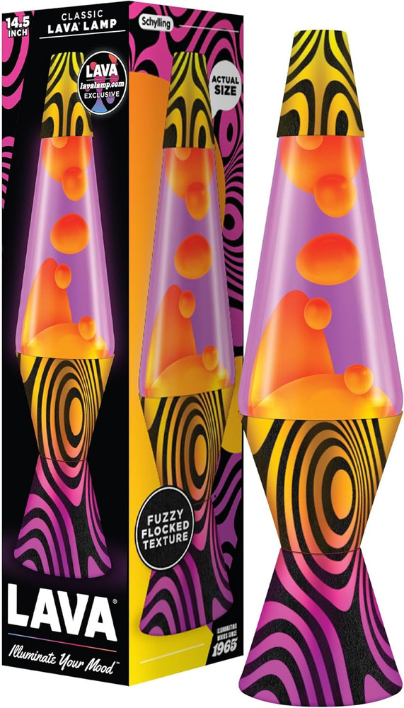 ® Lamp - 14.5'' Groovy Gradient Flocked Base - the Original Motion Light - Yello