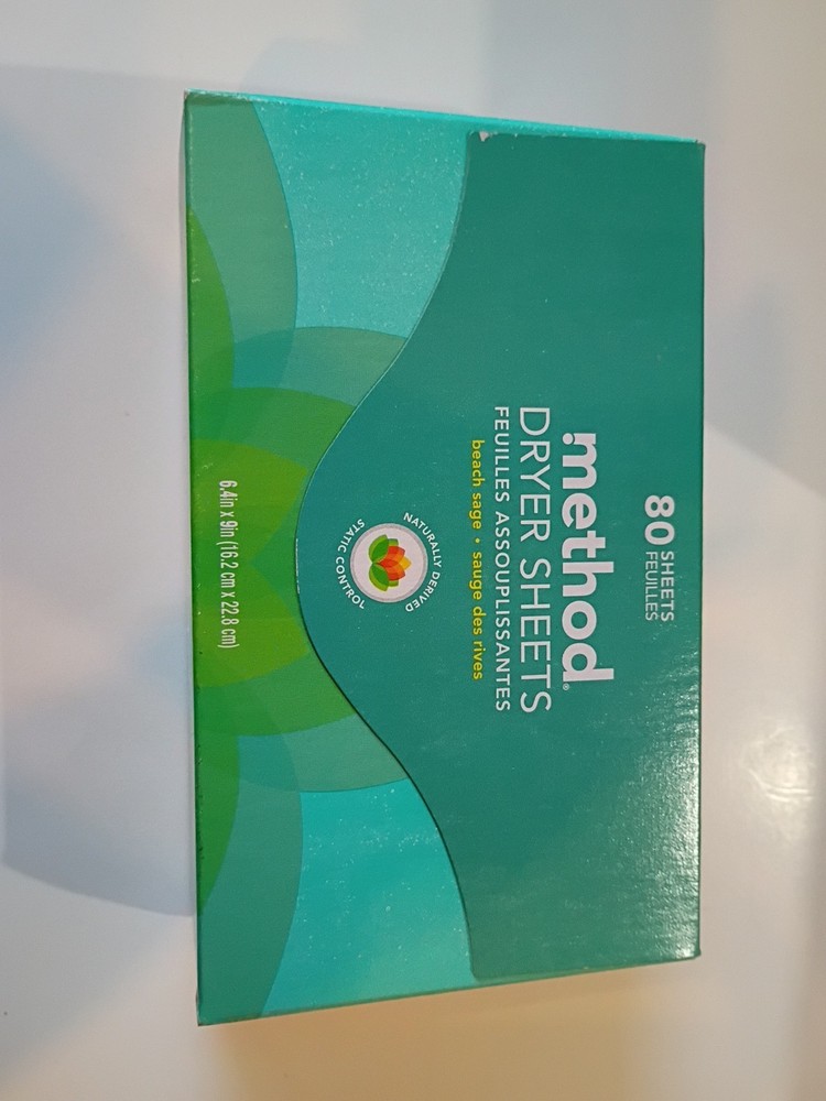 2x Method Dryer Sheets Scent: Beach Sage 80 Sheets Per Pack New