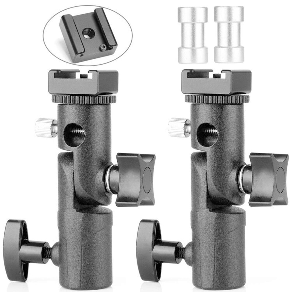 Updated Version Flash Bracket-Light Stand Flash Mount Cold Shoe Flash Stand P...